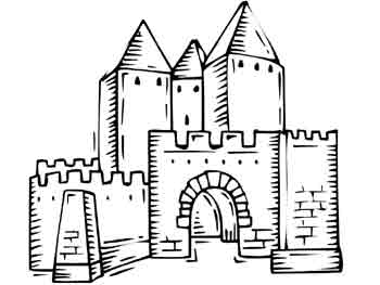 coloriages châteaux école maternelle